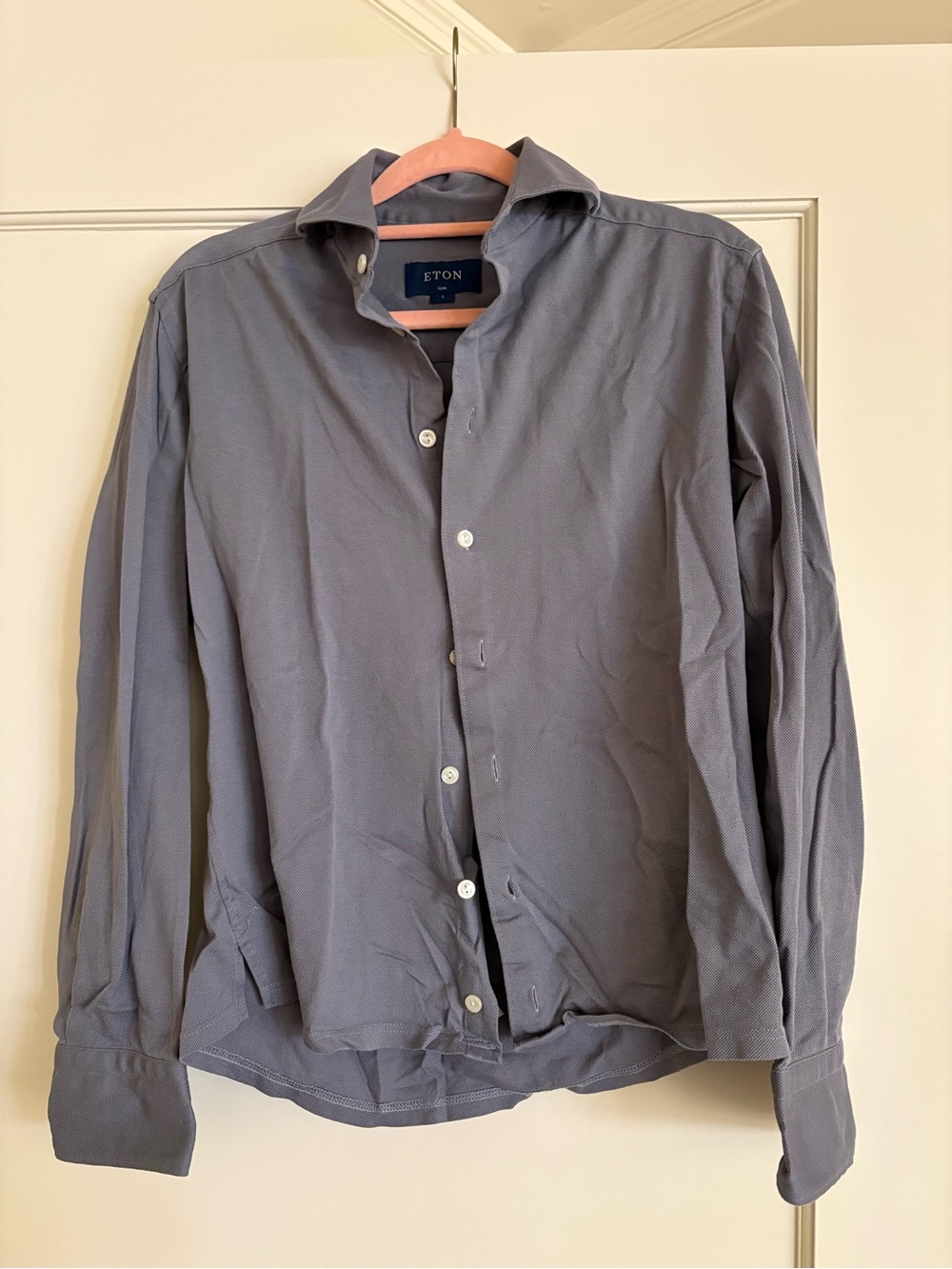 Eton Men's Long-Sleeve Dress Shirt in Slate Gray-Blue